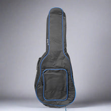 Load image into Gallery viewer, Armor Heavy Padded Black Acoustic Guitar Gig Bag With Blue Piping