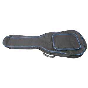 Armor Heavy Padded Black Acoustic Guitar Gig Bag With Blue Piping