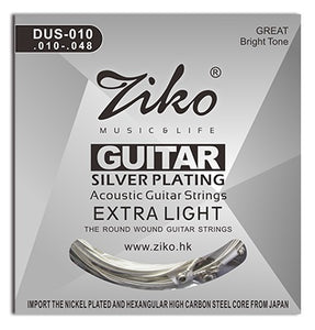 Ziko Extra Light Silver Plated Acoustic Guitar Strings