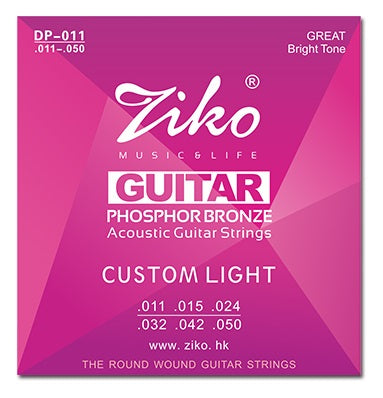Ziko Custom Light Phosphor Bronze Acoustic Guitar Strings