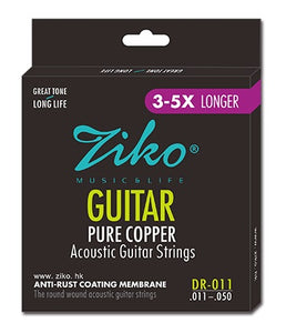 Ziko Custom Light Pure Copper Acoustic Guitar Strings