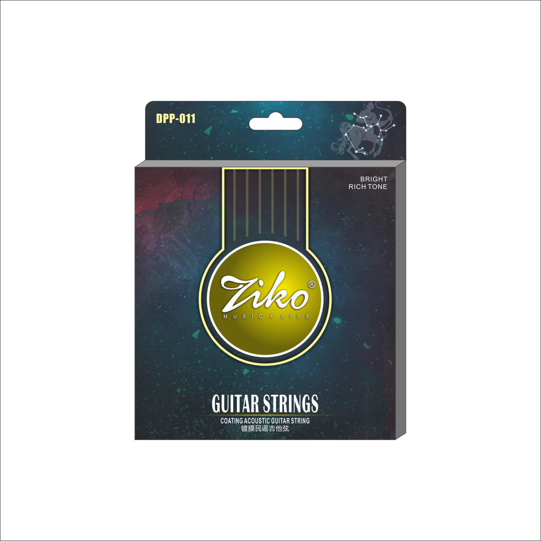 Ziko Custom Light Phosphor Copper Coated Acoustic Guitar Strings