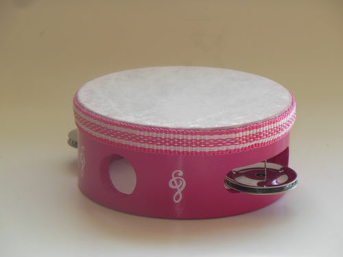 Pink Tambourine w/ Pink and White Trim