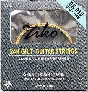 Ziko Extra Light Gold Plated Acoustic Guitar Strings